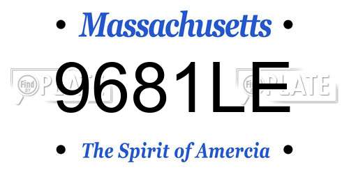 9681LE Massachusetts License Plate