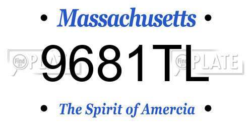 9681TL Massachusetts License Plate