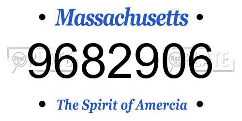 9682906 Massachusetts License Plate