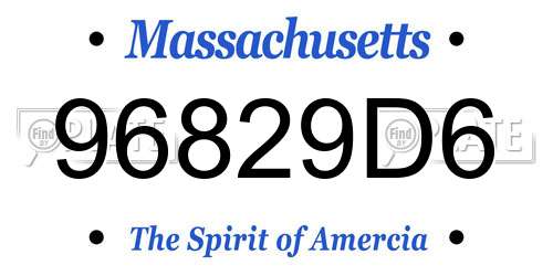 96829D6 Massachusetts License Plate