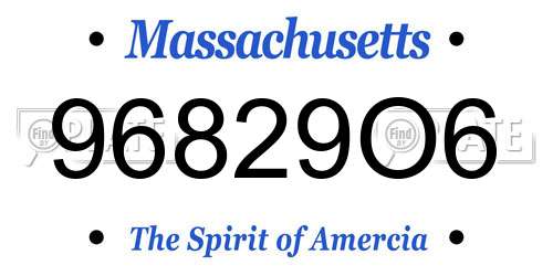 96829O6 Massachusetts License Plate