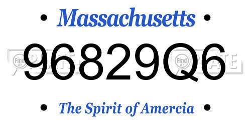 96829Q6 Massachusetts License Plate