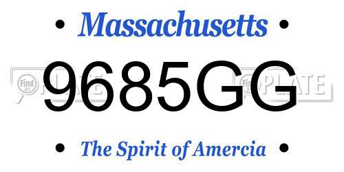 9685GG Massachusetts License Plate