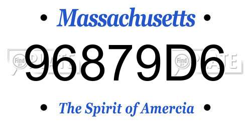 96879D6 Massachusetts License Plate