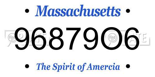 96879O6 Massachusetts License Plate