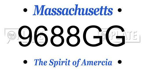 9688GG Massachusetts License Plate