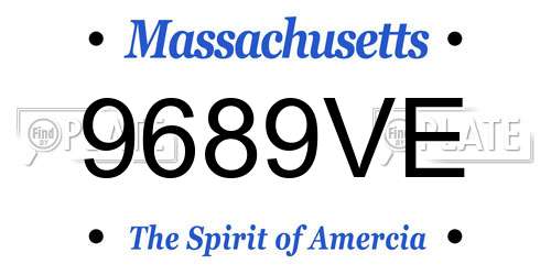 9689VE Massachusetts License Plate