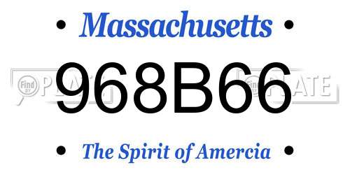 968B66 Massachusetts License Plate