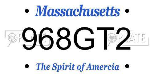 968GT2 Massachusetts License Plate