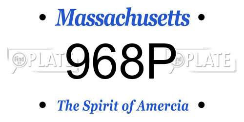 968P Massachusetts License Plate