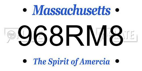 968RM8 Massachusetts License Plate
