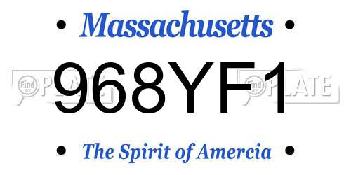 968YF1 Massachusetts License Plate