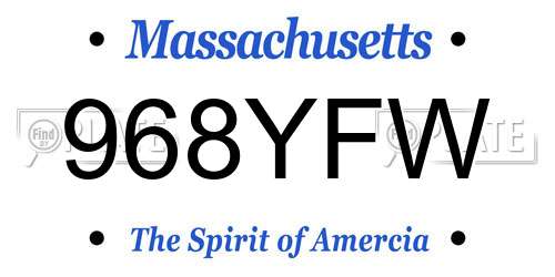 968YFW Massachusetts License Plate