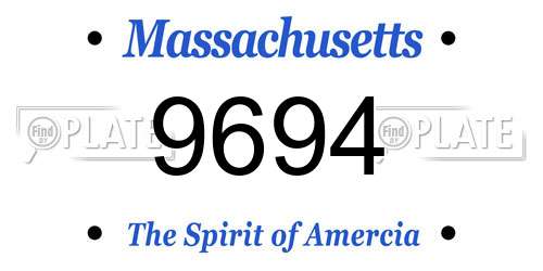 9694 Massachusetts License Plate