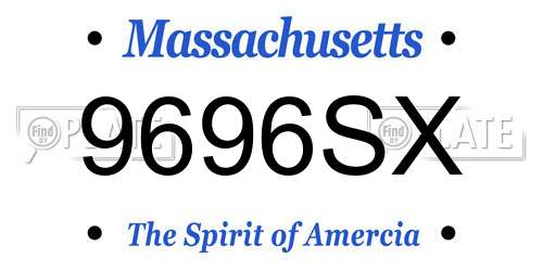 9696SX Massachusetts License Plate