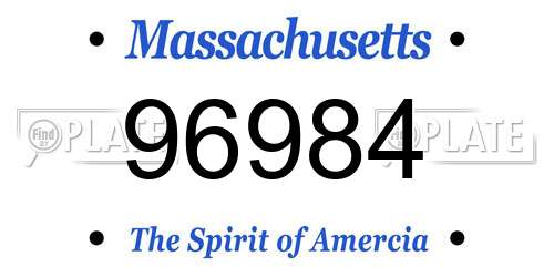 96984 Massachusetts License Plate