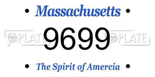 9699 Massachusetts License Plate