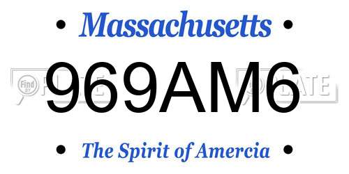 969AM6 Massachusetts License Plate