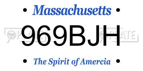 969BJH Massachusetts License Plate
