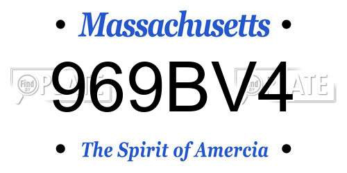 969BV4 Massachusetts License Plate