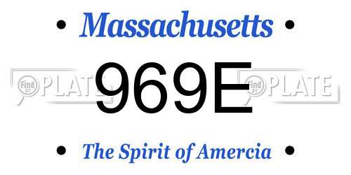 969E Massachusetts License Plate