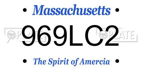 969LC2 Massachusetts License Plate