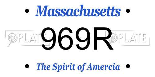 969R Massachusetts License Plate