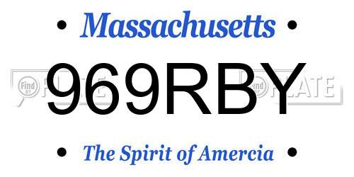 969RBY Massachusetts License Plate