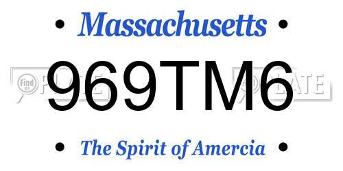 969TM6 Massachusetts License Plate