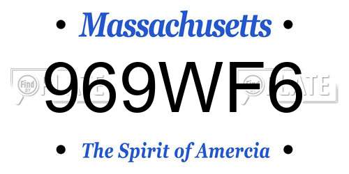 969WF6 Massachusetts License Plate