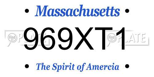 969XT1 Massachusetts License Plate