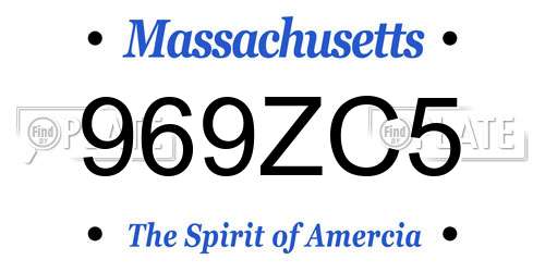 969ZC5 Massachusetts License Plate