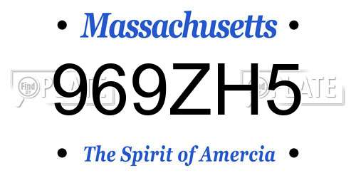 969ZH5 Massachusetts License Plate