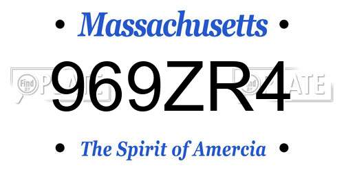969ZR4 Massachusetts License Plate