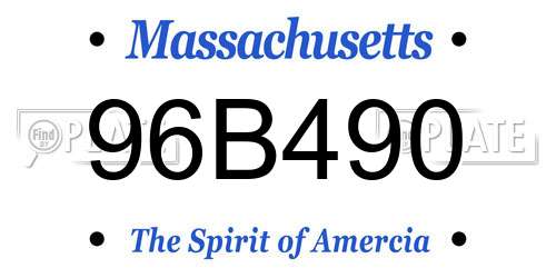 96B490 Massachusetts License Plate
