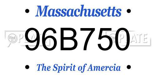 96B750 Massachusetts License Plate