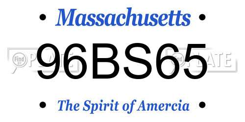 96BS65 Massachusetts License Plate