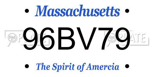 96BV79 Massachusetts License Plate