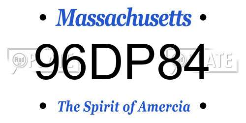 96DP84 Massachusetts License Plate