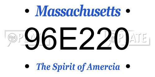 96E220 Massachusetts License Plate