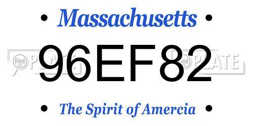 96EF82 Massachusetts License Plate