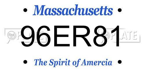 96ER81 Massachusetts License Plate