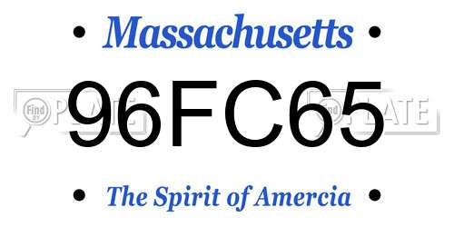 96FC65 Massachusetts License Plate