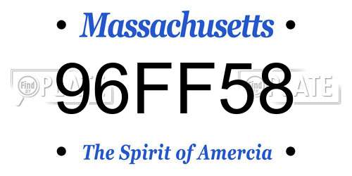 96FF58 Massachusetts License Plate