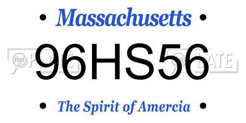 96HS56 Massachusetts License Plate