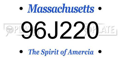 96J220 Massachusetts License Plate