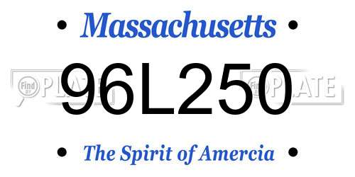 96L250 Massachusetts License Plate