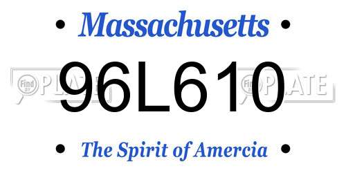 96L610 Massachusetts License Plate