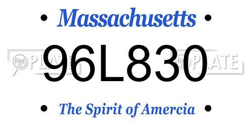 96L830 Massachusetts License Plate