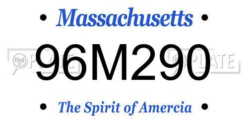 96M290 Massachusetts License Plate